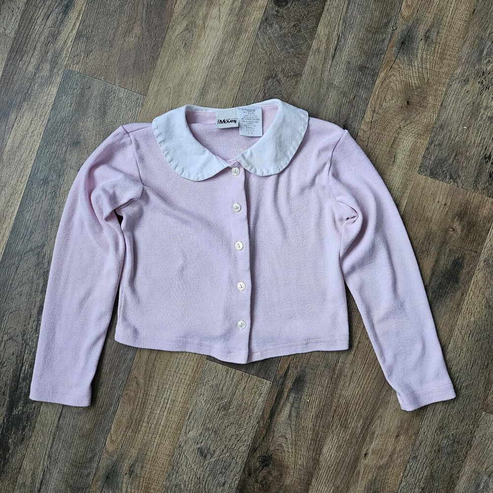Vintage New Moves Collared Cardigan Sweater • Girls Size Small 7-8 year USA